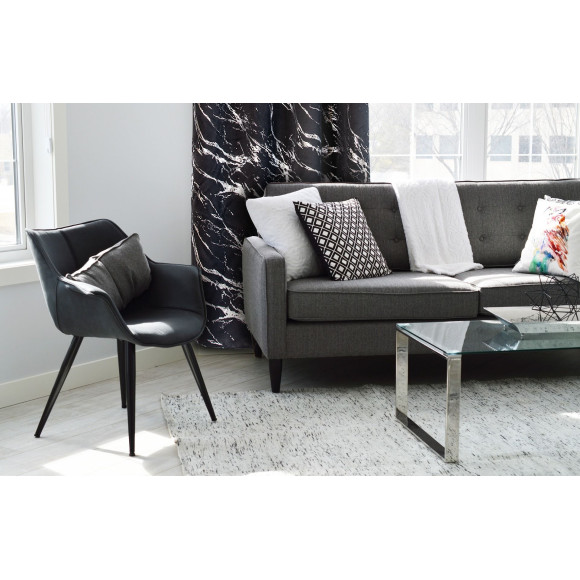 Zasłona z kółkami ENDLESS CHIC 140x270 czarny/sre